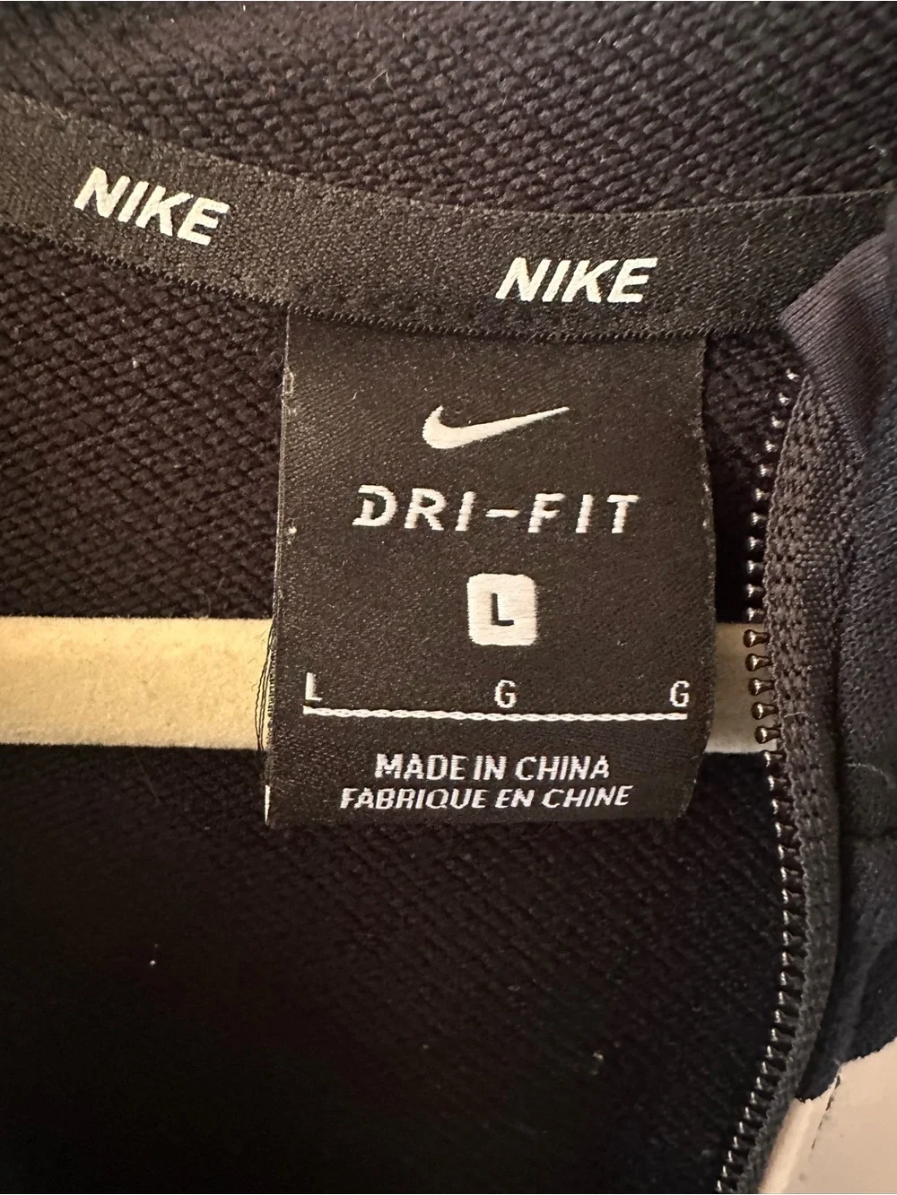 Nike Black Dri-FIT Zip Jacket with White Logo Detail